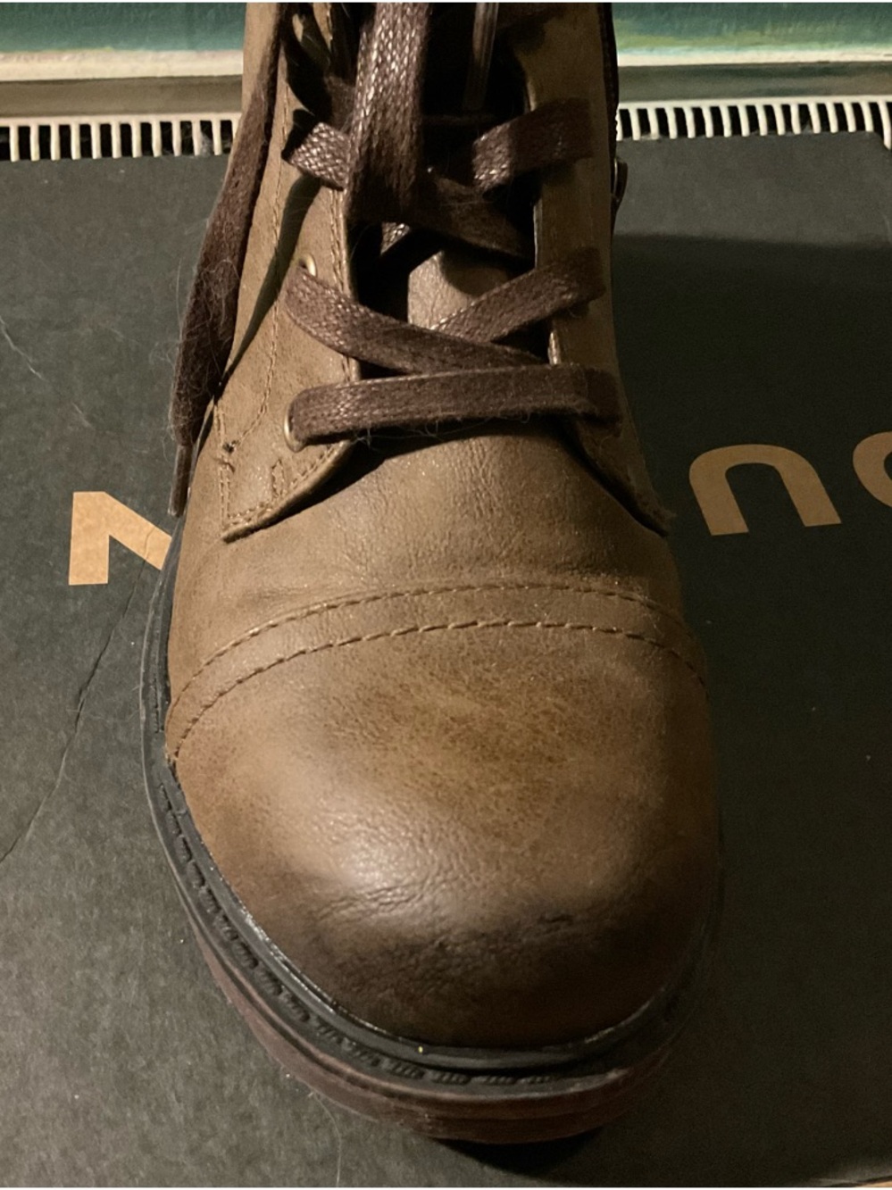 Lace-Up Combat Boots in Brown - Picture 4 of 5